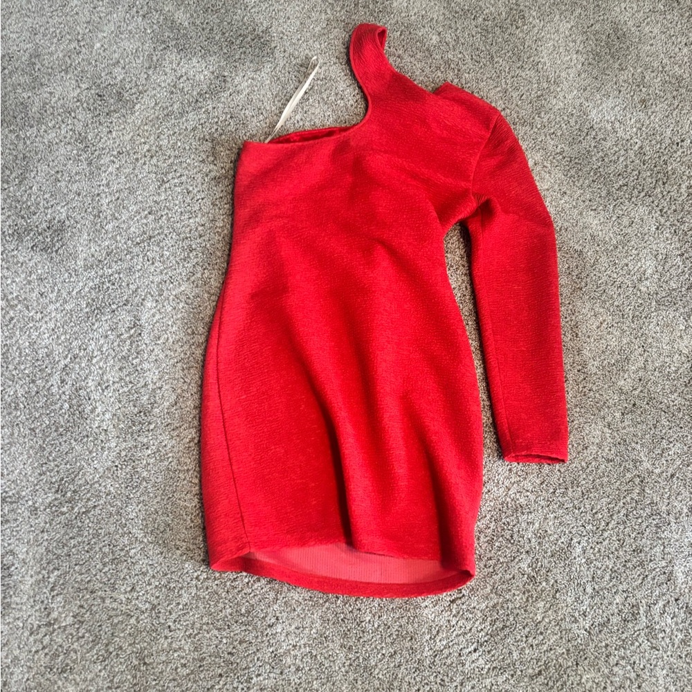 Bcbgeneration Red Asymmetrical One-Shoulder Bodyc… - image 1